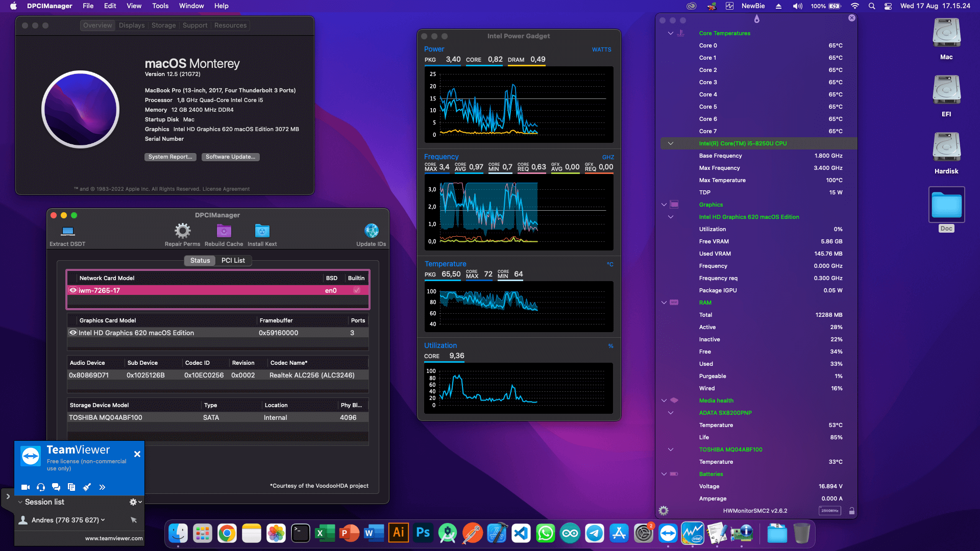 Success Hackintosh macOS Monterey 12.5 Build 21G72 in Acer Swift 3 SF314-54G-51WS